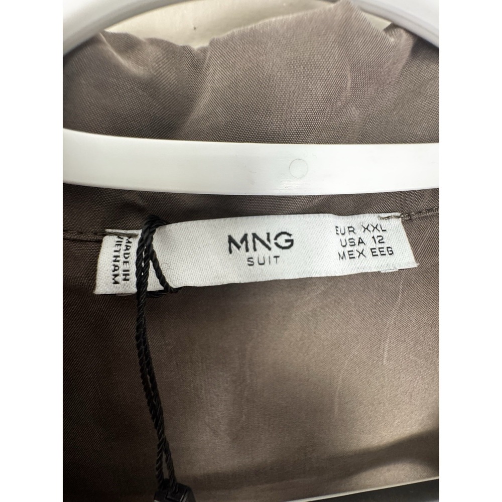 Mango Womens Size 12 Wrap Maxi Dress Taupe Collared Sleeveless Earthy Minimalist - Picture 3 of 11